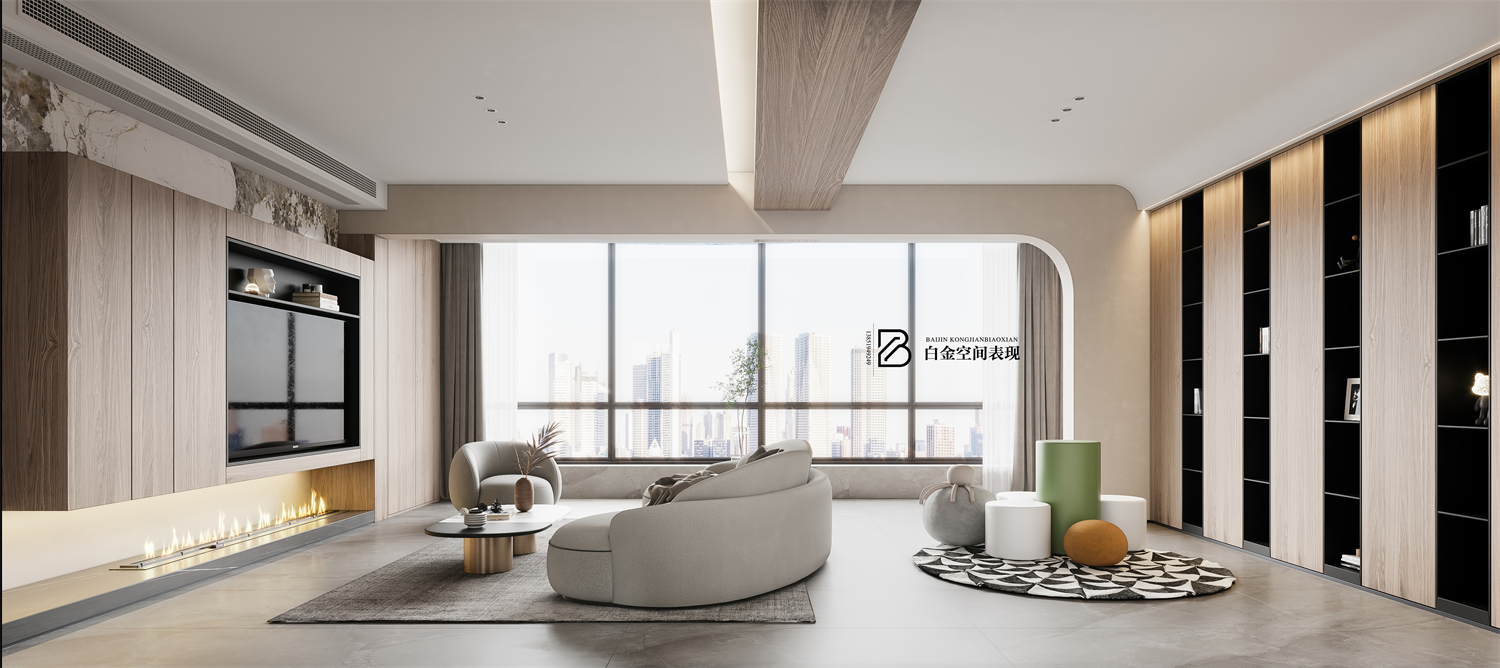 现代简约别墅设计，白金视觉演绎极致舒适-4