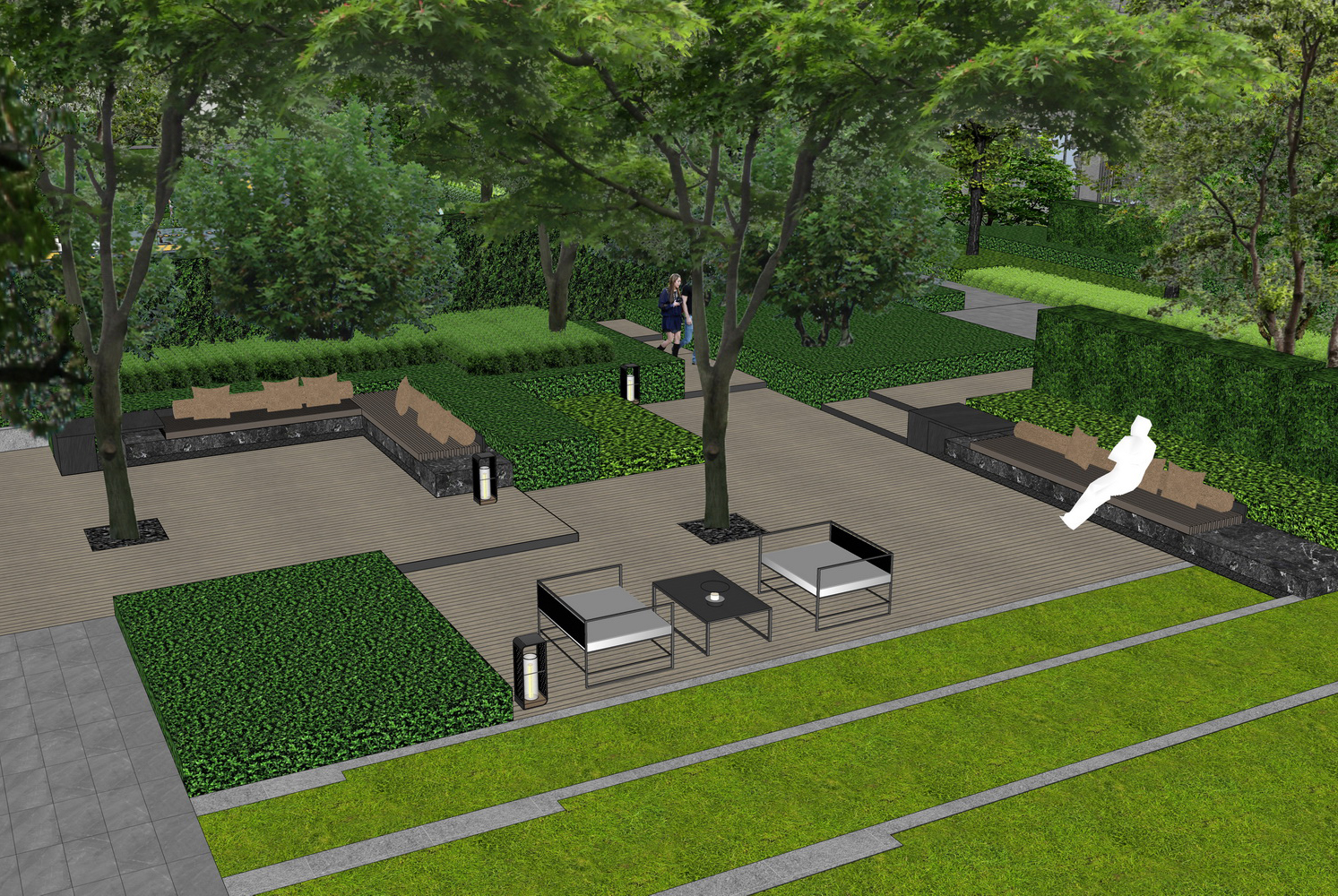 中海兴叁號院大区景观SU模型-6