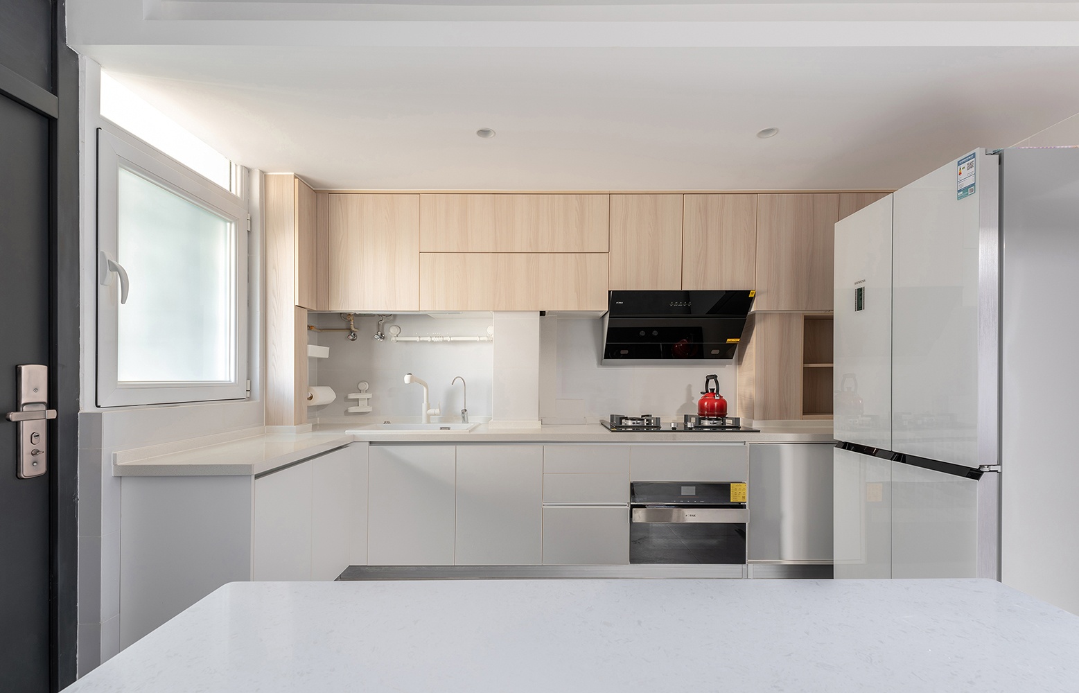 【久栖设计】46㎡学区房原木风，爆改餐厨一体，还能拥有三分离-5