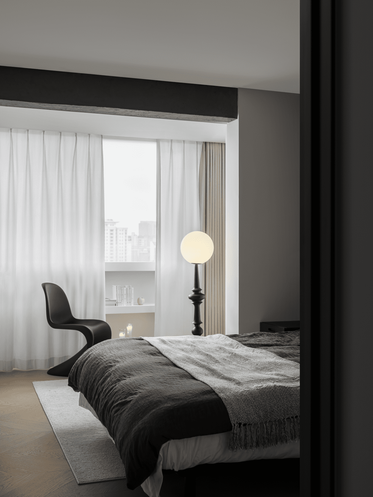 80㎡极简打破常规，重组客卫变出衣帽间，LDK一体布局开阔胜大平层-47