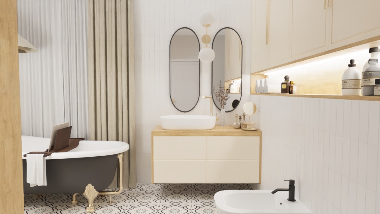 WOMEN'S BATHROOM with peony flowers-6