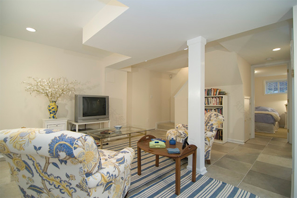 马里兰州乏味地下室的乡村风改造-15