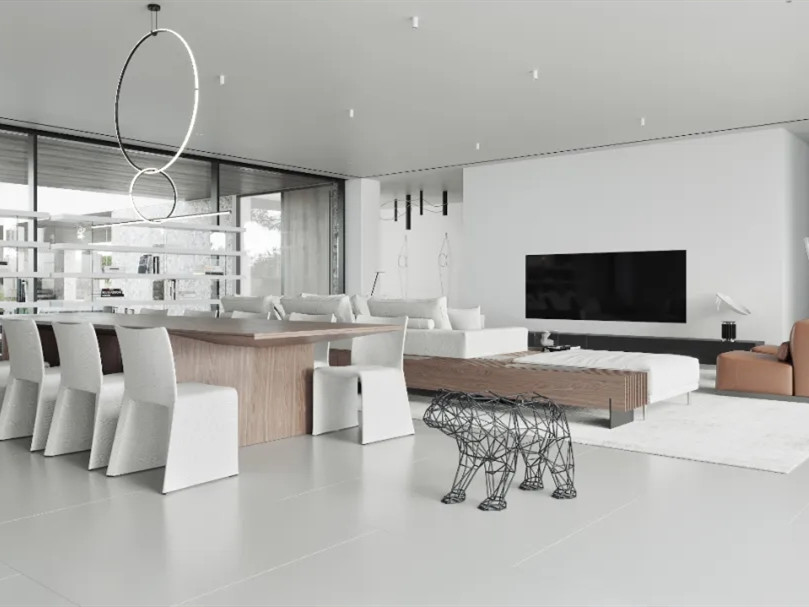 乌克兰现代极简白的居住空间-2