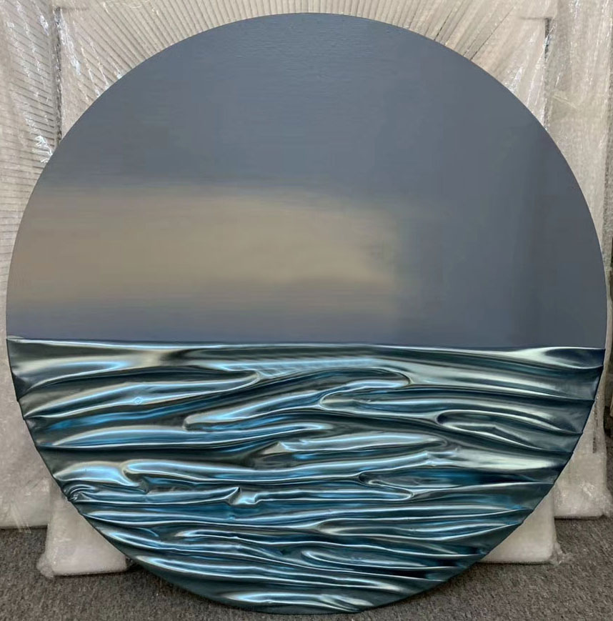 立体皮革金属实物画现代简约轻奢客厅卧室样板间餐厅装饰画挂画-2