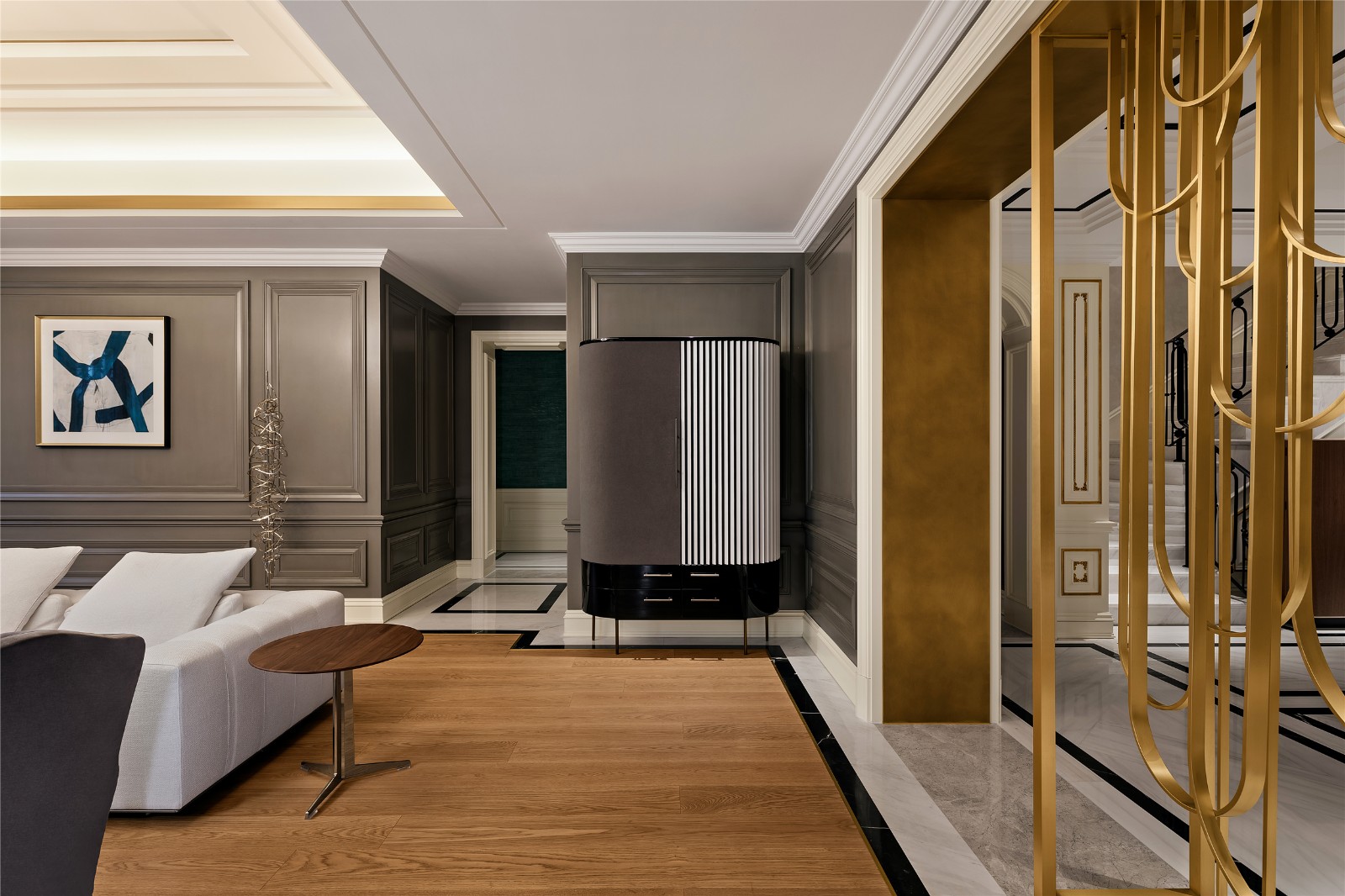 天津法式轻奢别墅,1800㎡现代顶奢大宅的精致解读-5