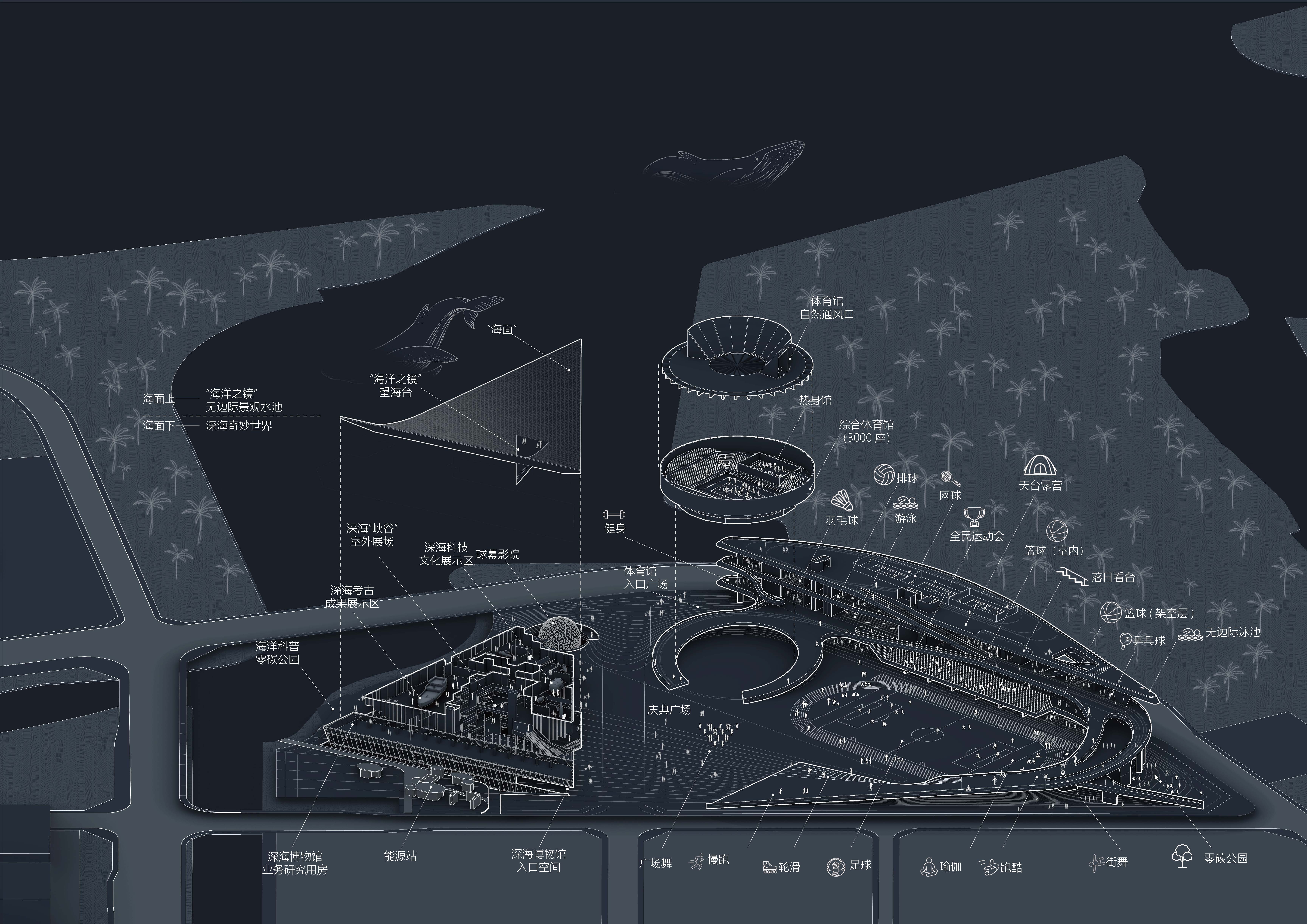 汤桦建筑设计一等奖方案：三亚崖州湾科技城文体中心（深海博物馆及体育中心）-21