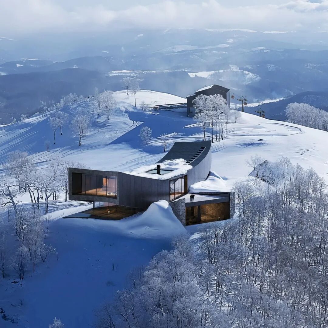 北海道之巅，与雪山共舞：这栋滑雪别墅重新定义了山居美学-0