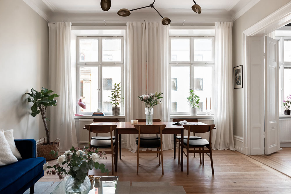 蓝色点缀的温馨斯德哥尔摩公寓-4