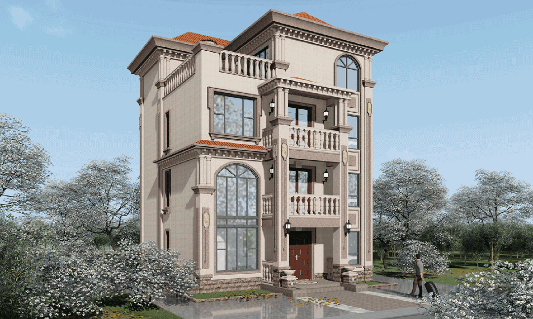 【设计师案例】土建参考造价92万，面宽9.6m×进深9.4m广东湛江四层欧式别墅-1