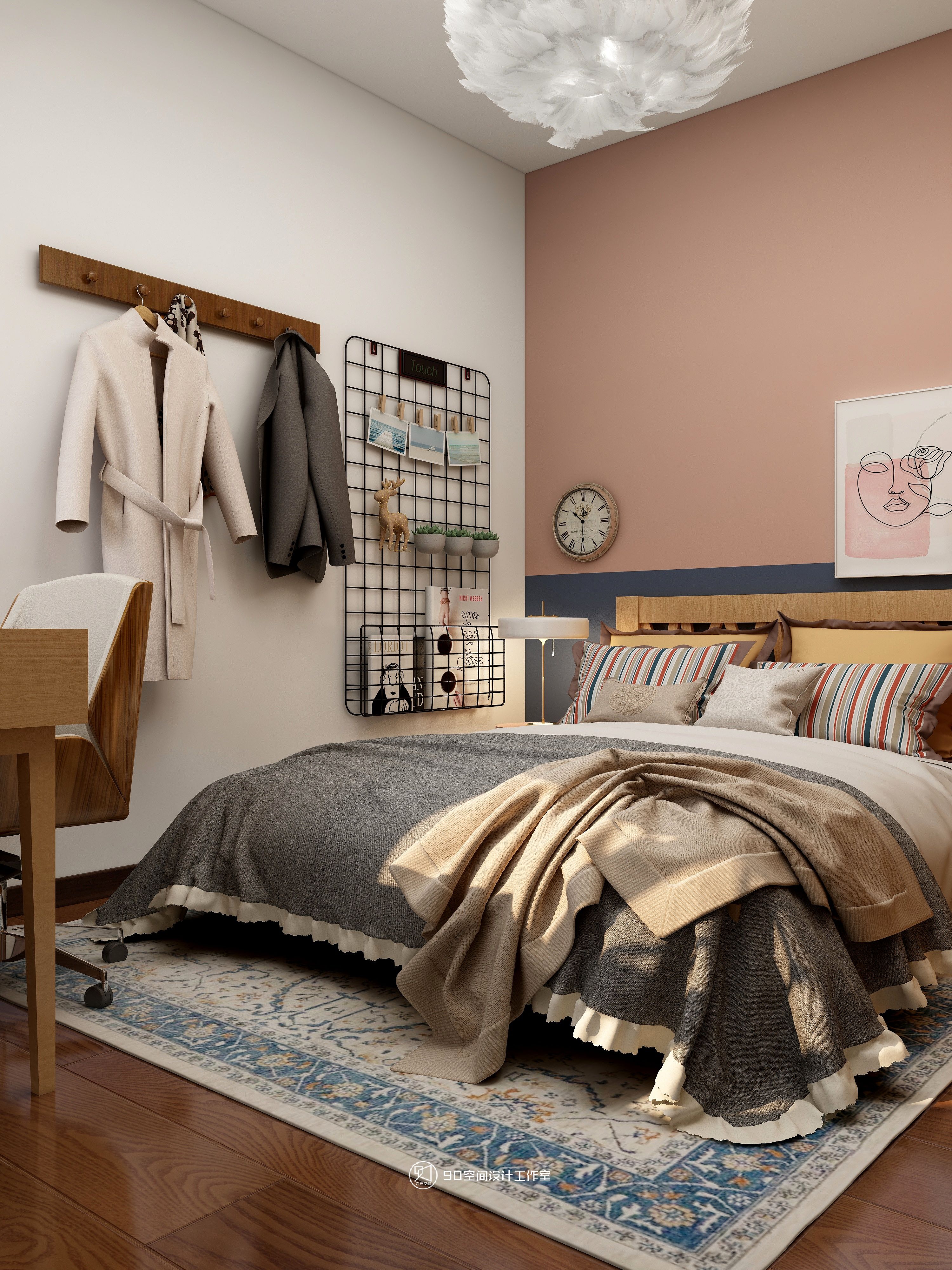 《欢愉同乐》80 平方现代美式空间设计-62