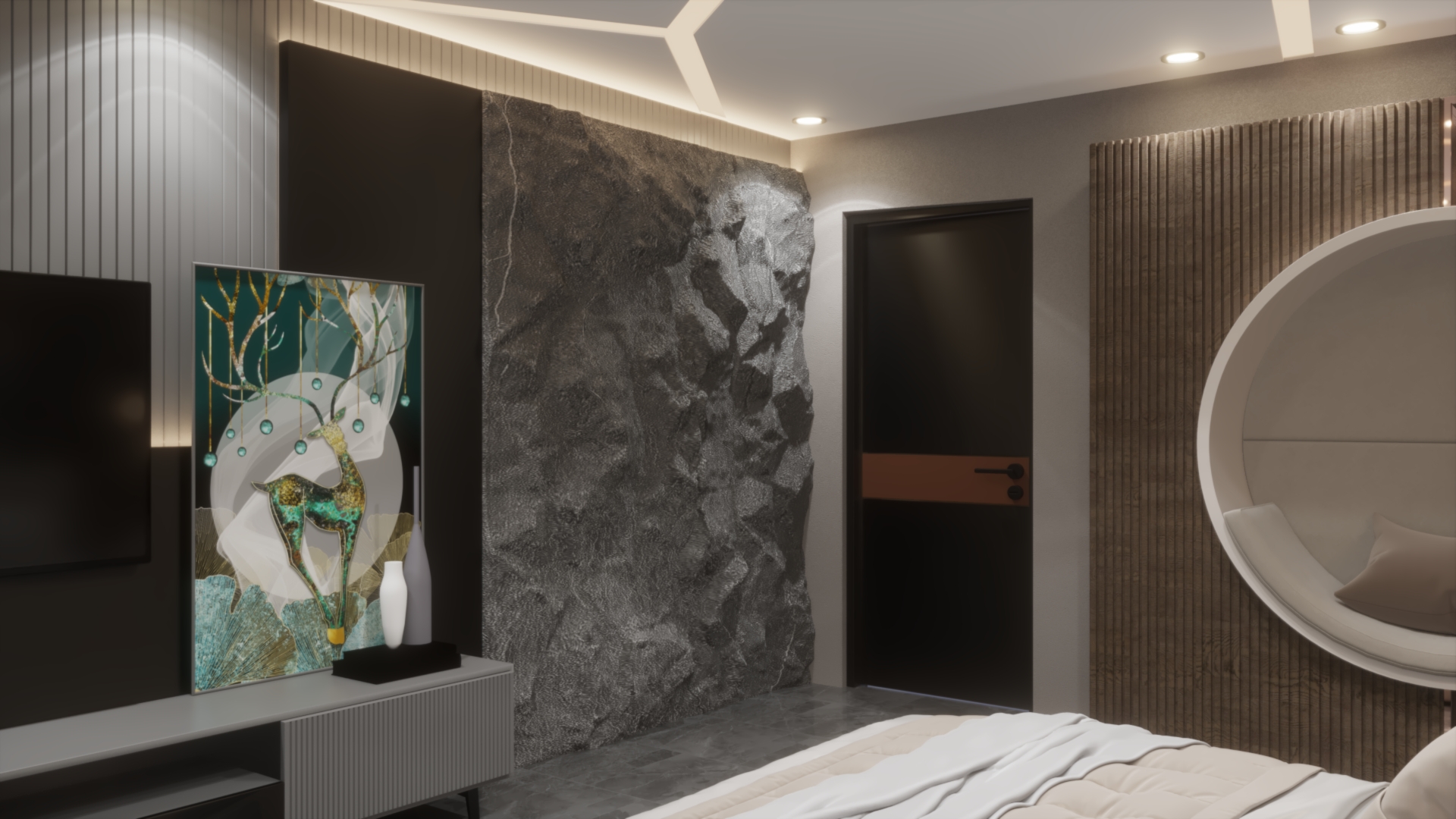 Master Bed Room and Dressing Room Modern-6
