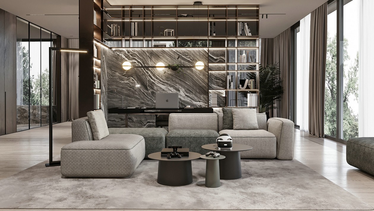 胡桃木与大理石 每一处的设计都是亮点-0