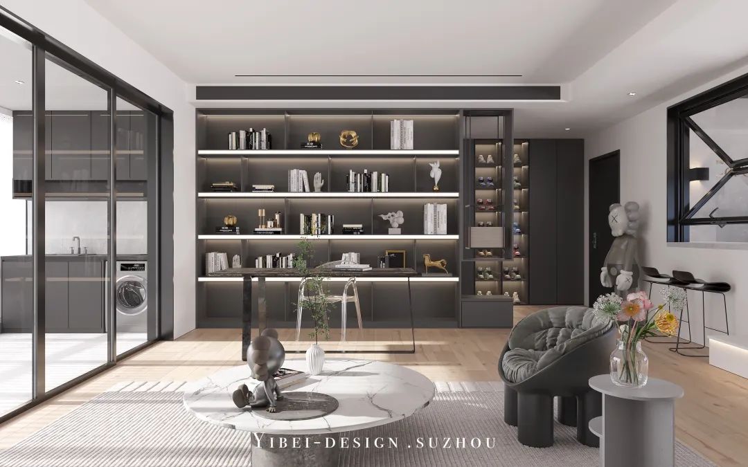 现代简约复式空间设计丨中国苏州丨YIBEI DESIGN-27