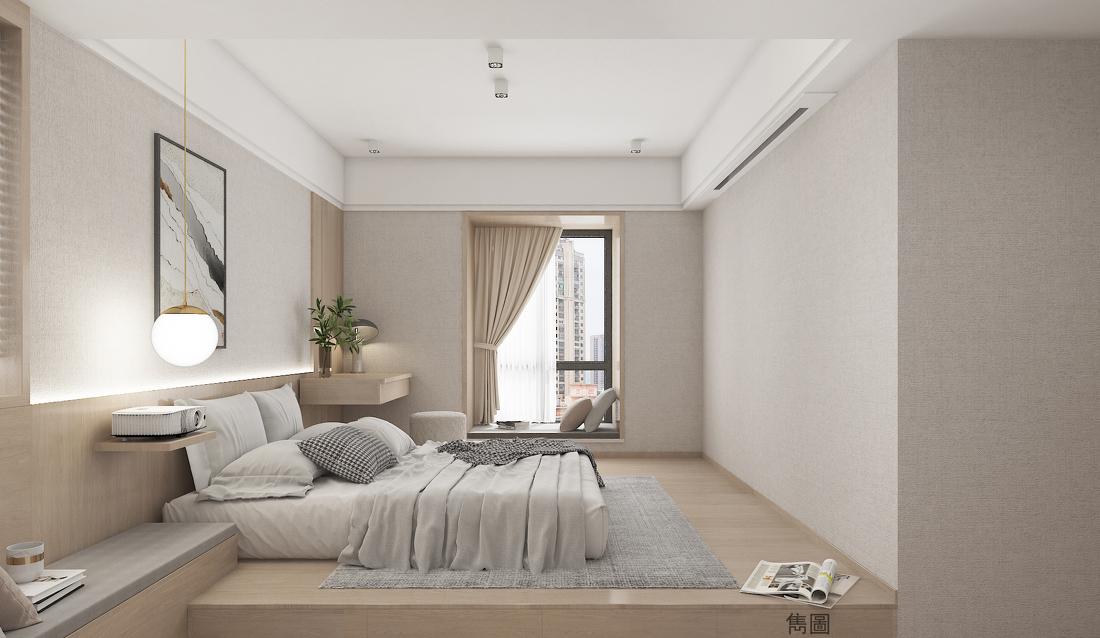 奶咖色日式原木风家居设计-23