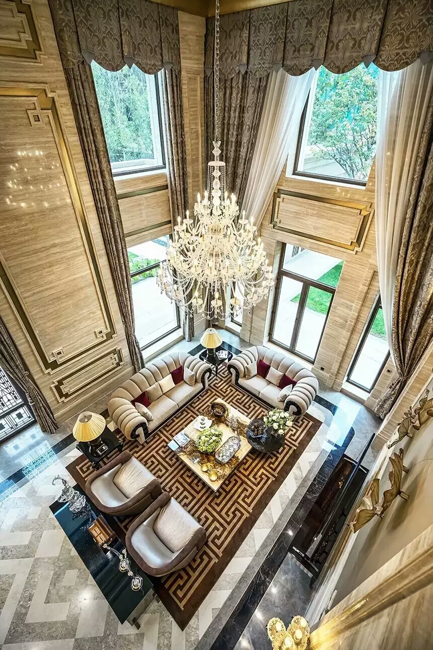 东西方元素融合的奢华豪宅 新装饰主义别墅设计方案资料-19