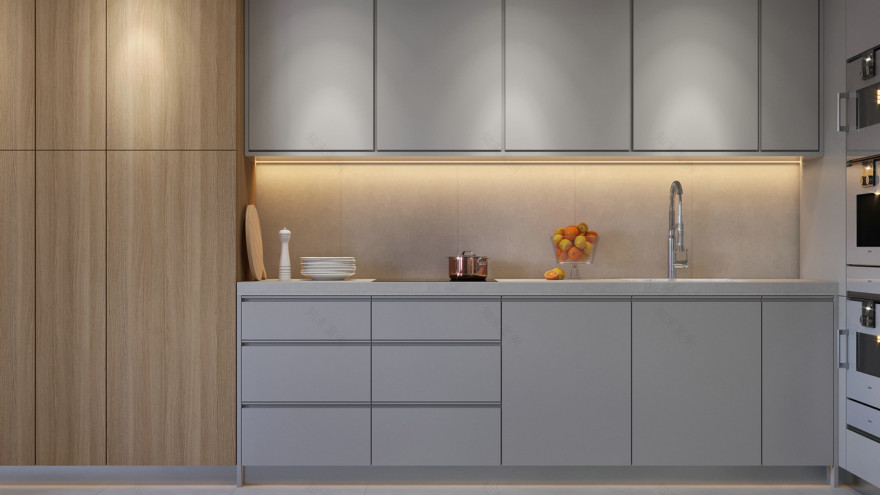 现代美学蓝灰色系空间设计-14