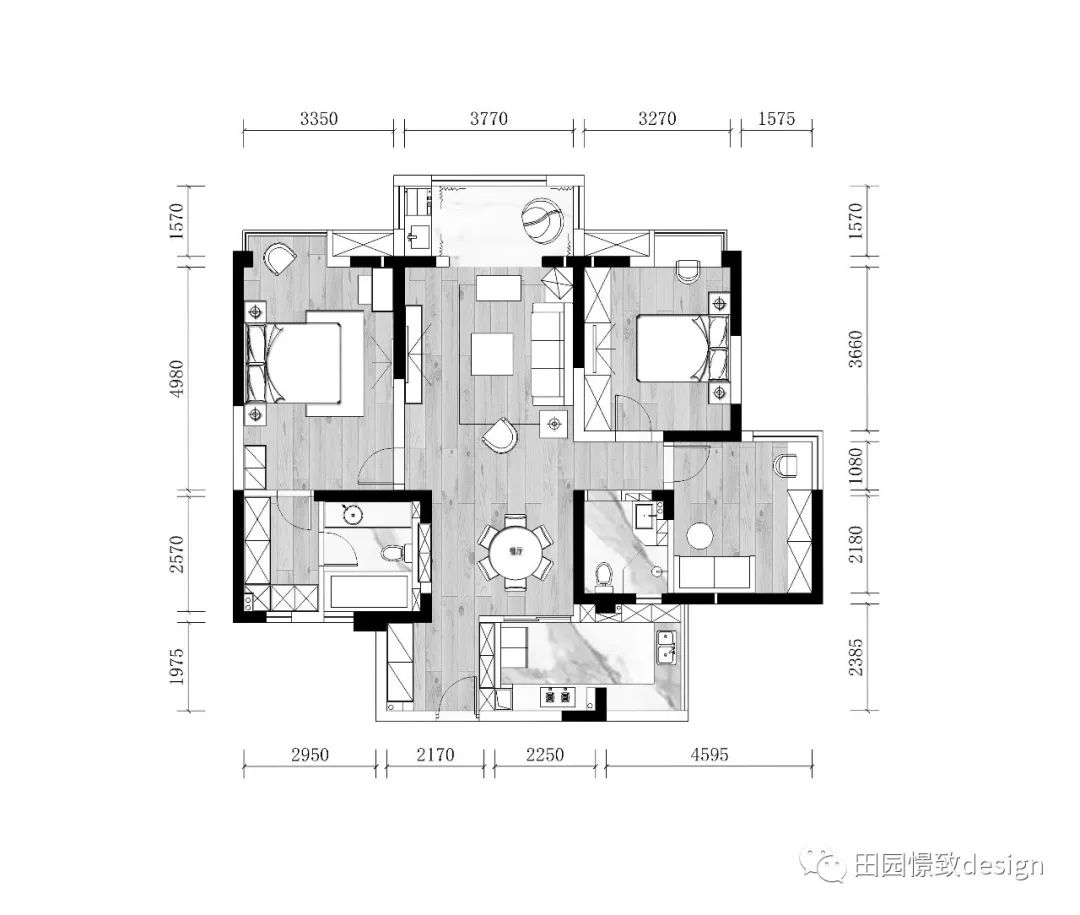 莫奈《鸢尾》的浪漫演绎——德阳香江华府 130 平米空间设计-25