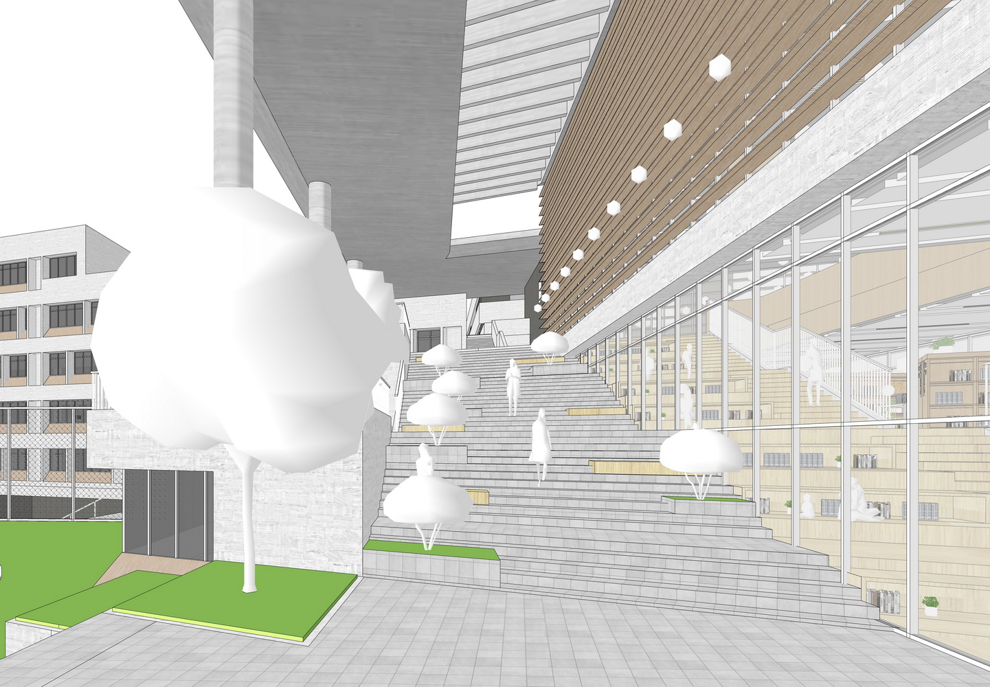 深圳宝安沙井街道东塘旧村九年一贯制学校SU模型-6