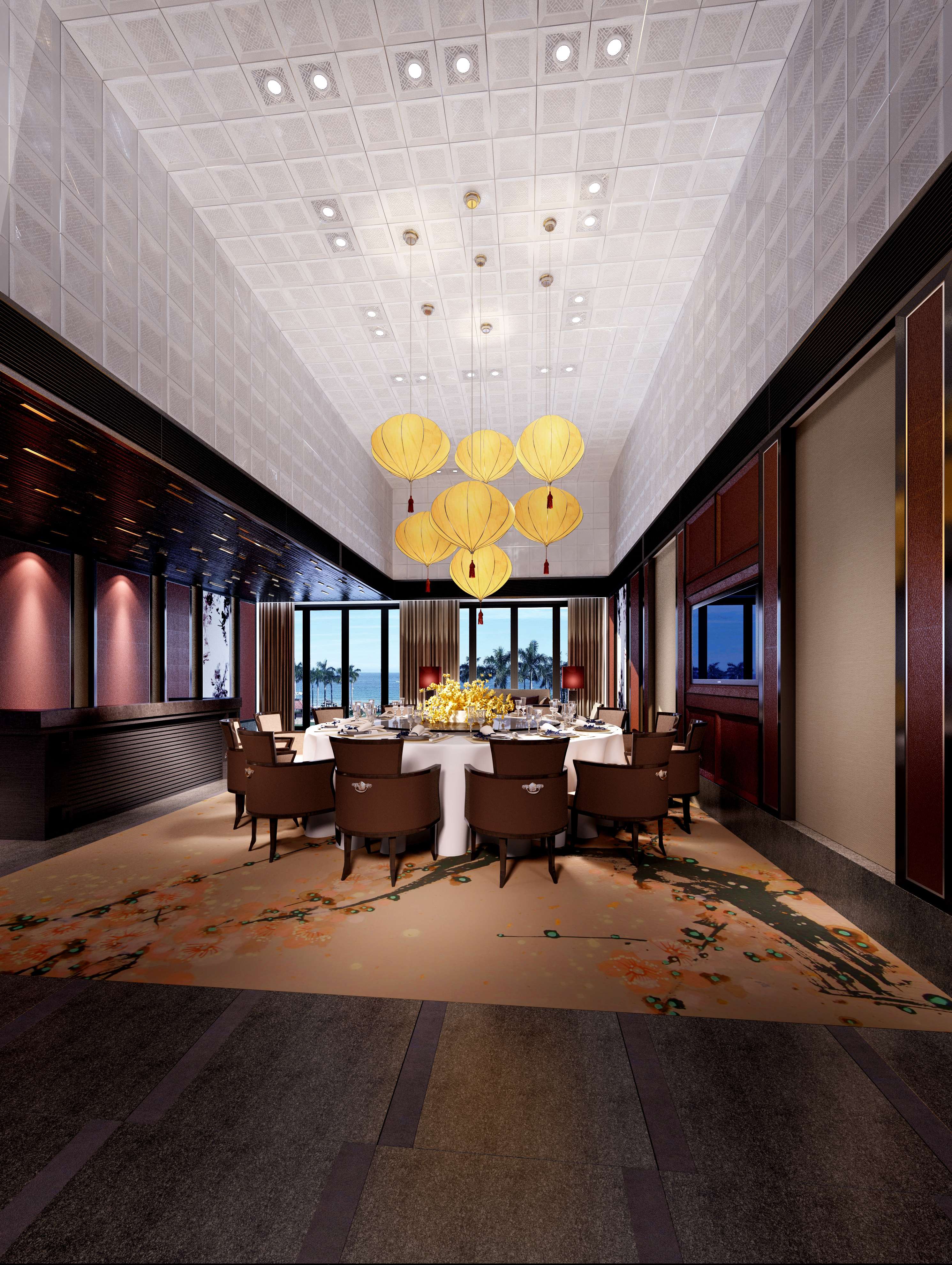 新中式风格奢华酒店餐厅 会所包房 包厢 包间 高清效果-3-35