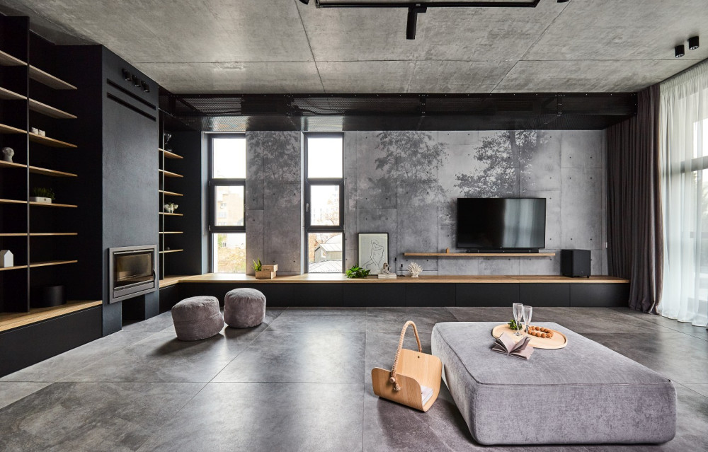 罗马尼亚顶层公寓工业风格设计案例-0