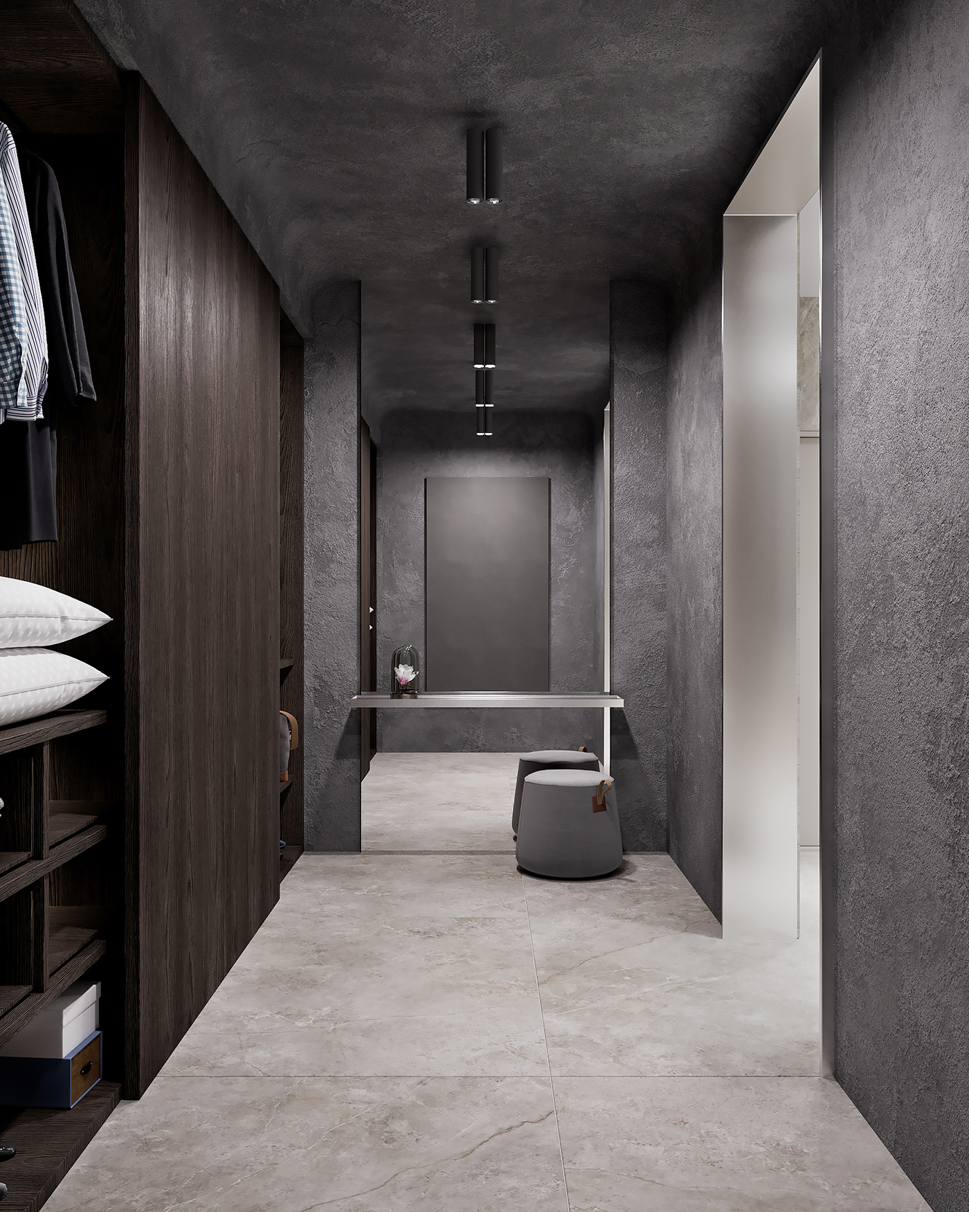 低饱和度的空间感，170㎡现代极简风魅力-9