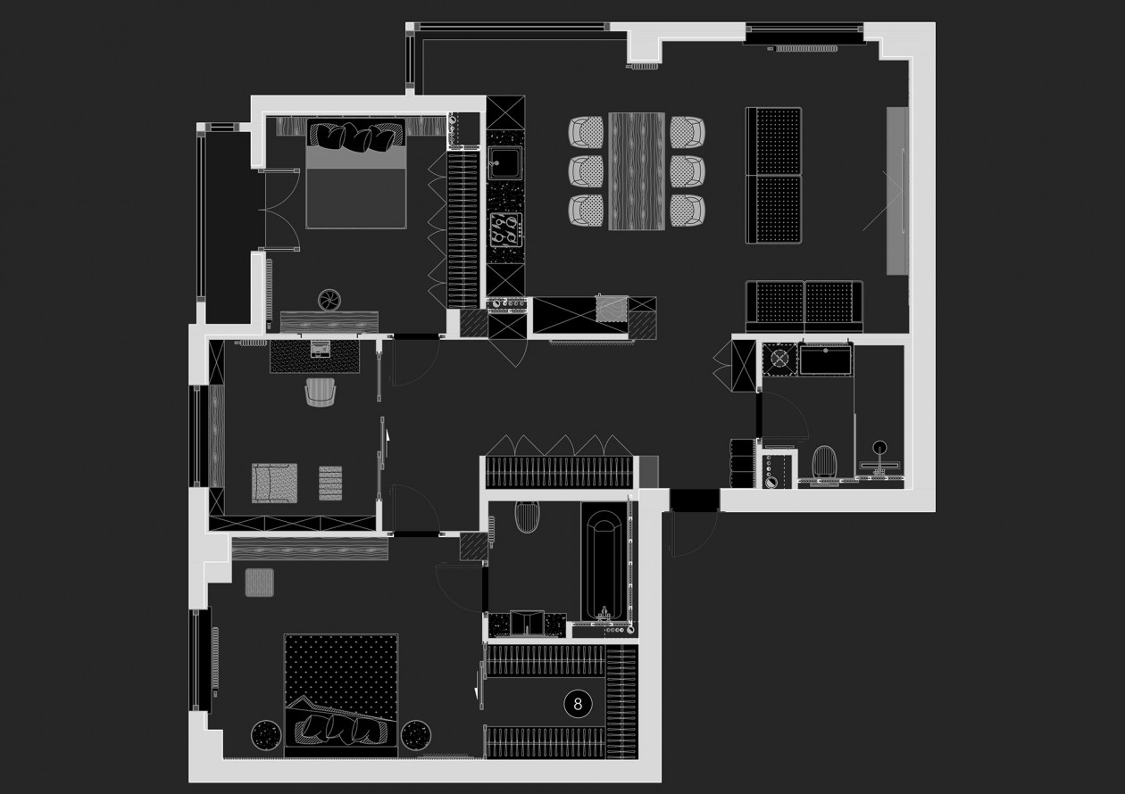 高级灰+原木 经典的自然生态材料和明快的家具相结合-34