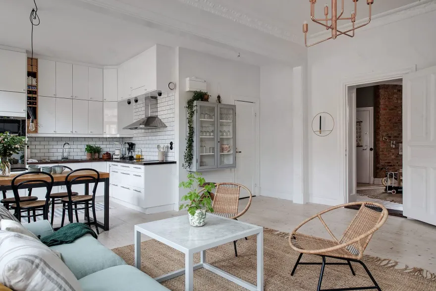 瑞典 1900 年老建筑开放式厨房改造-9