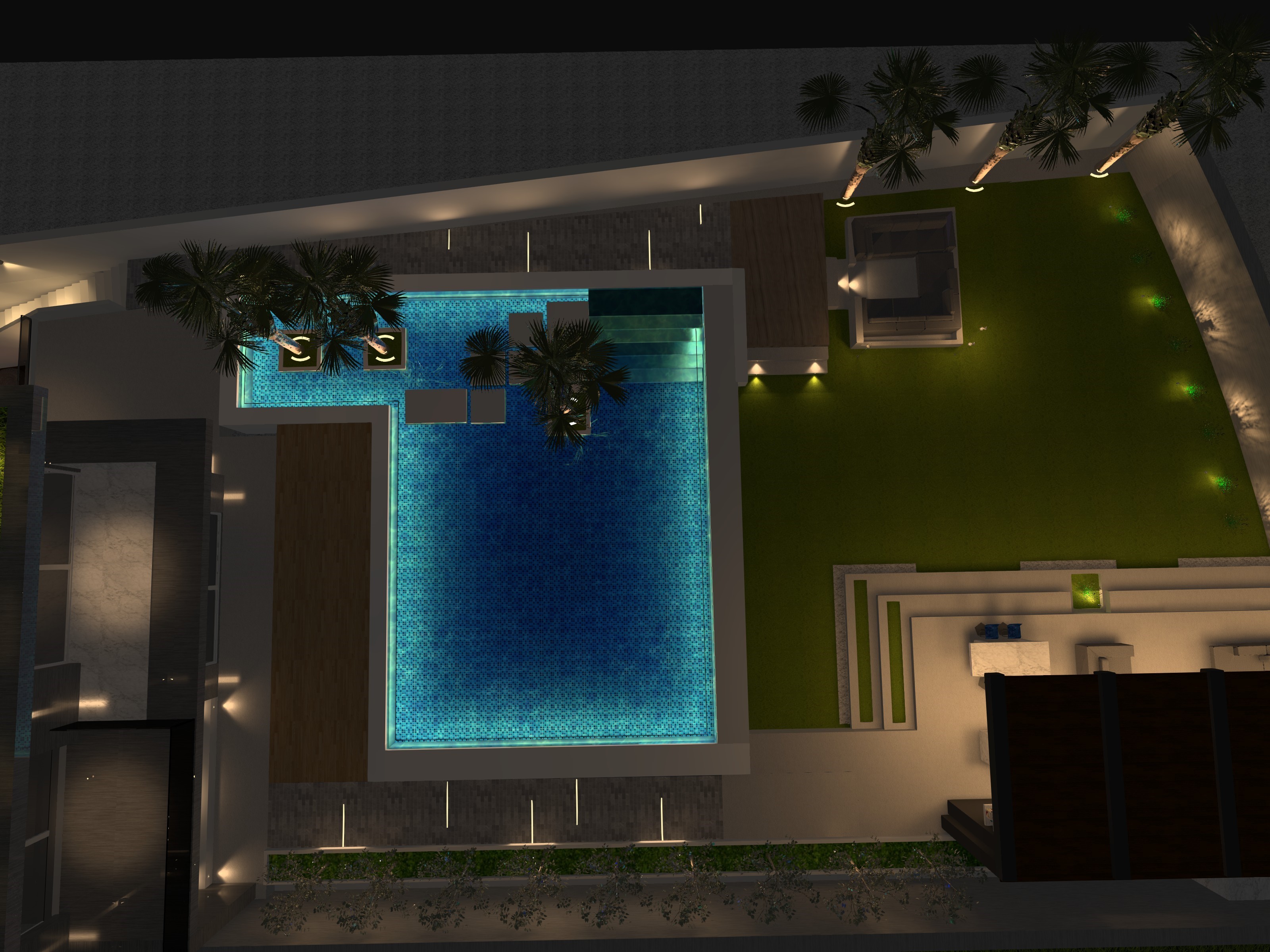 Private Villa Facade & Landscape Lighting design-12