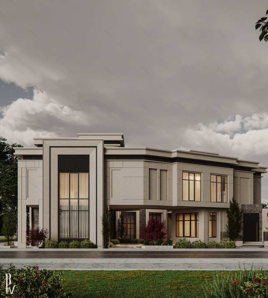 新古典主义别墅外观丨阿联酋丨Black N White-12