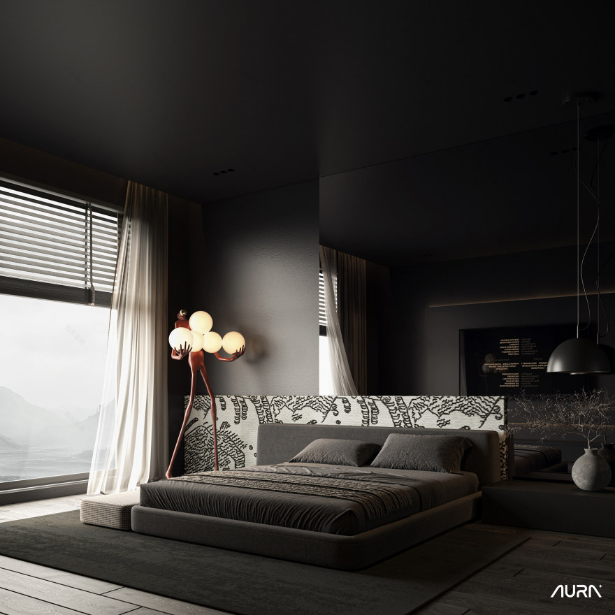 黑色主卧室丨AURA+ Studio-3