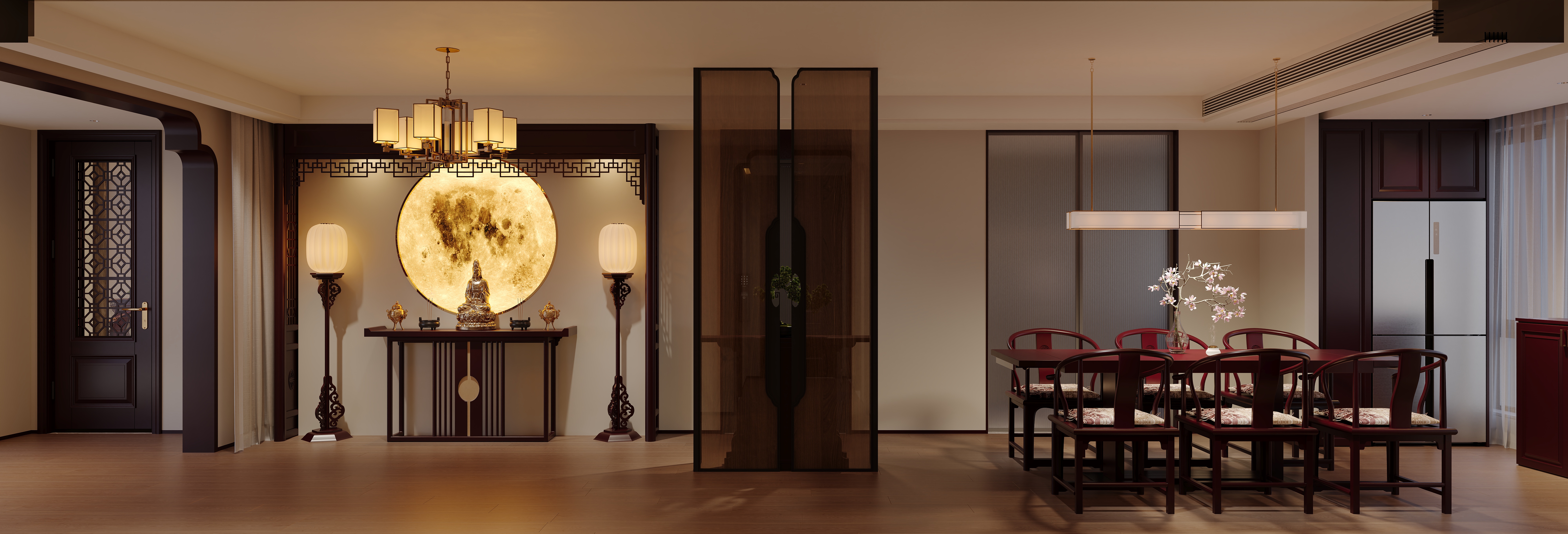 近期渲染 夜景新中式-6