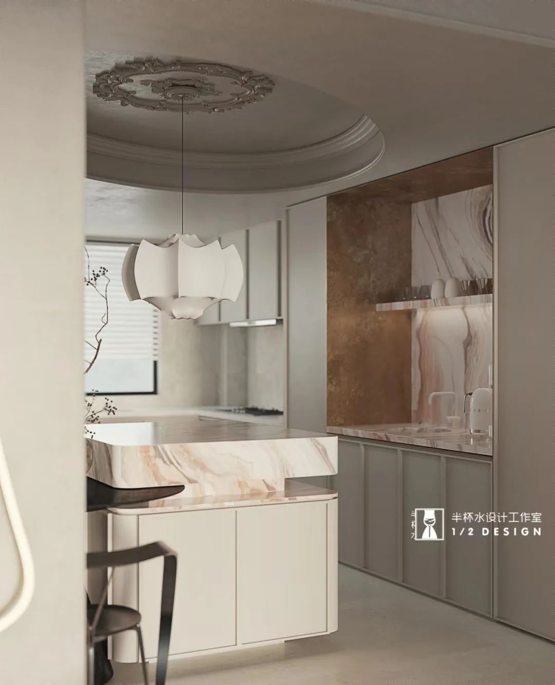 溪上旦山府 · 法式中古风的浪漫演绎丨半杯水设计工作室-13