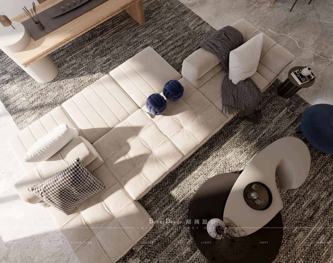 
中性色系叠拼别墅，舒适随性的治愈空间 -0