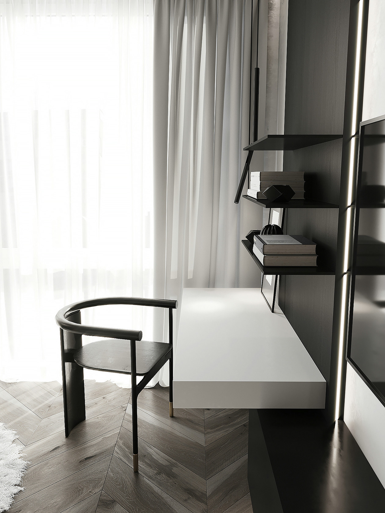 现代高级灰色系平层设计-17