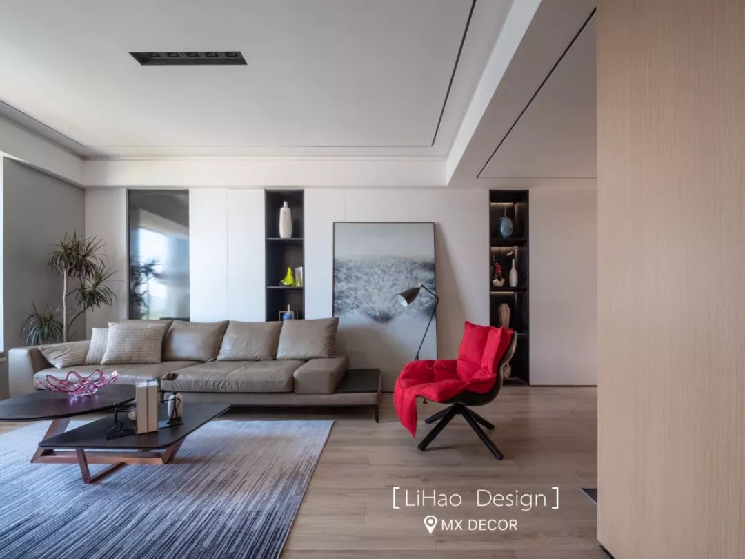 李浩-- 红绿交织,打造 125㎡现代个性家居-20