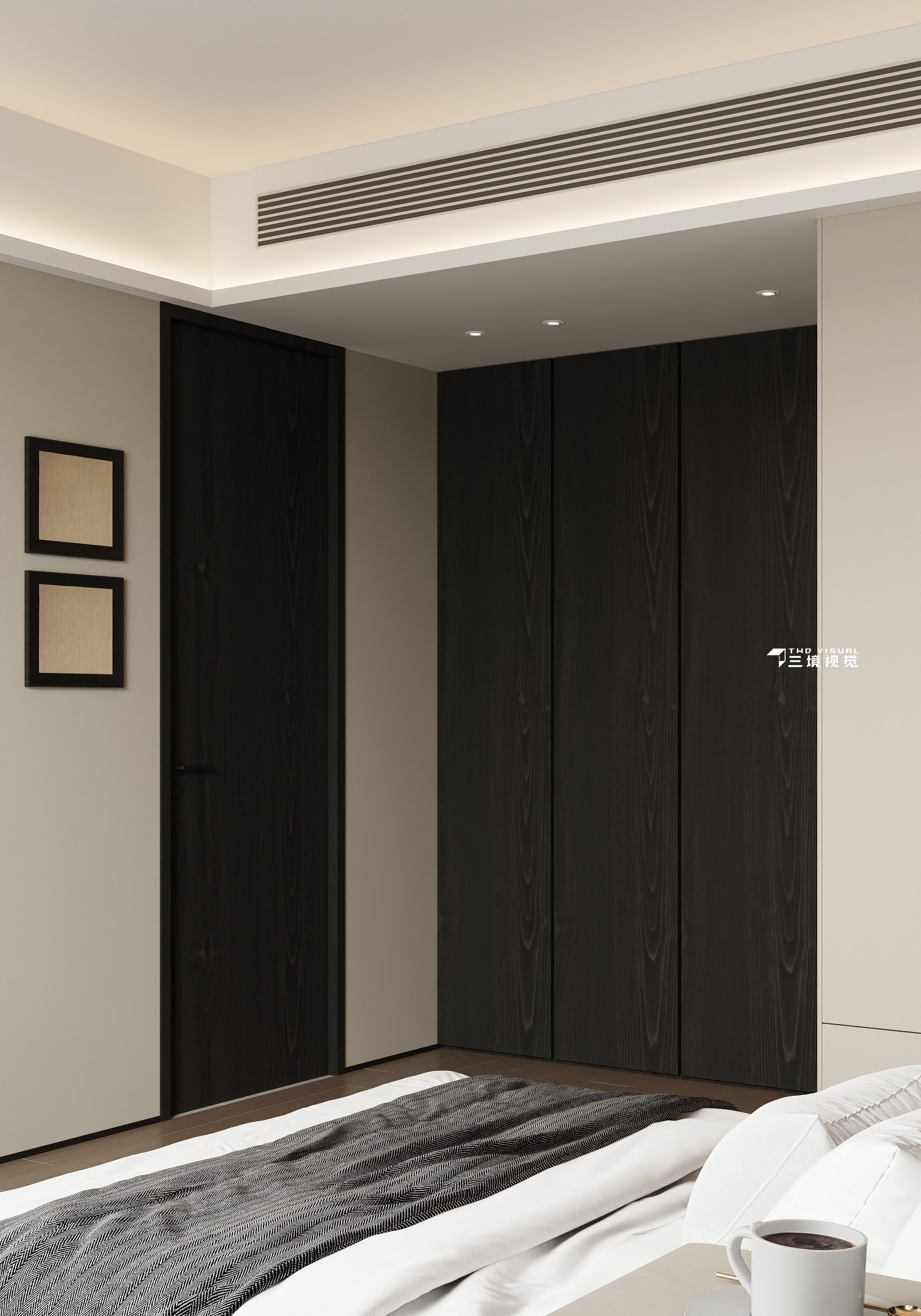 住宅-现代风客厅卧室设计-17