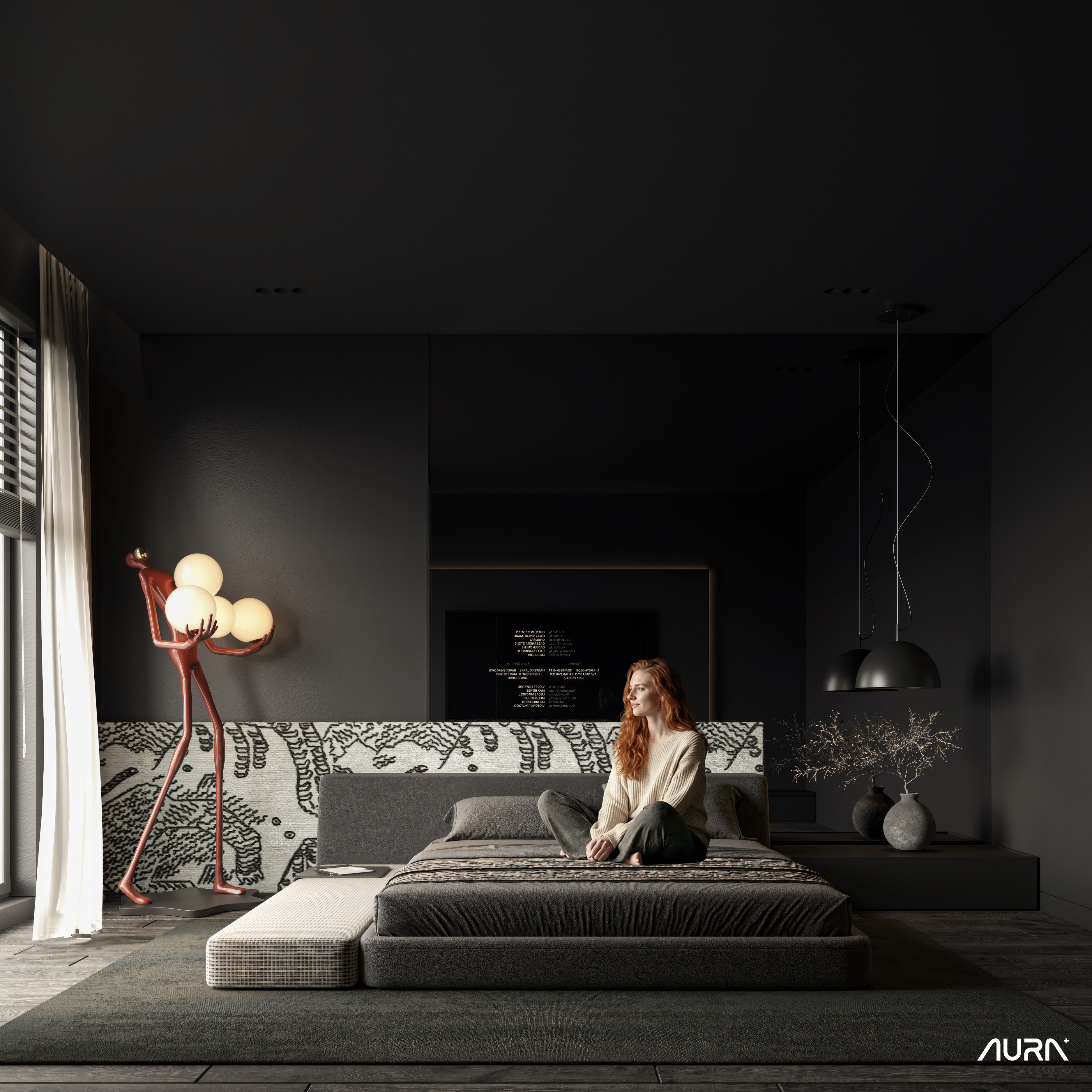 黑色主卧室丨AURA+ Studio-1