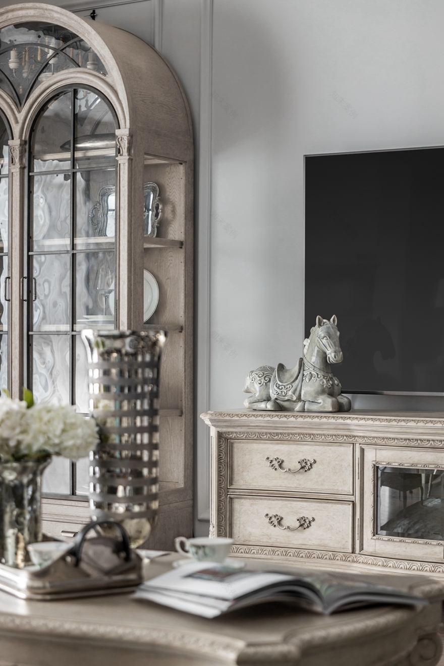 宏福樘设计丨平层丨200㎡美式复古混搭,延续经典爱情故事里的生活日常-55