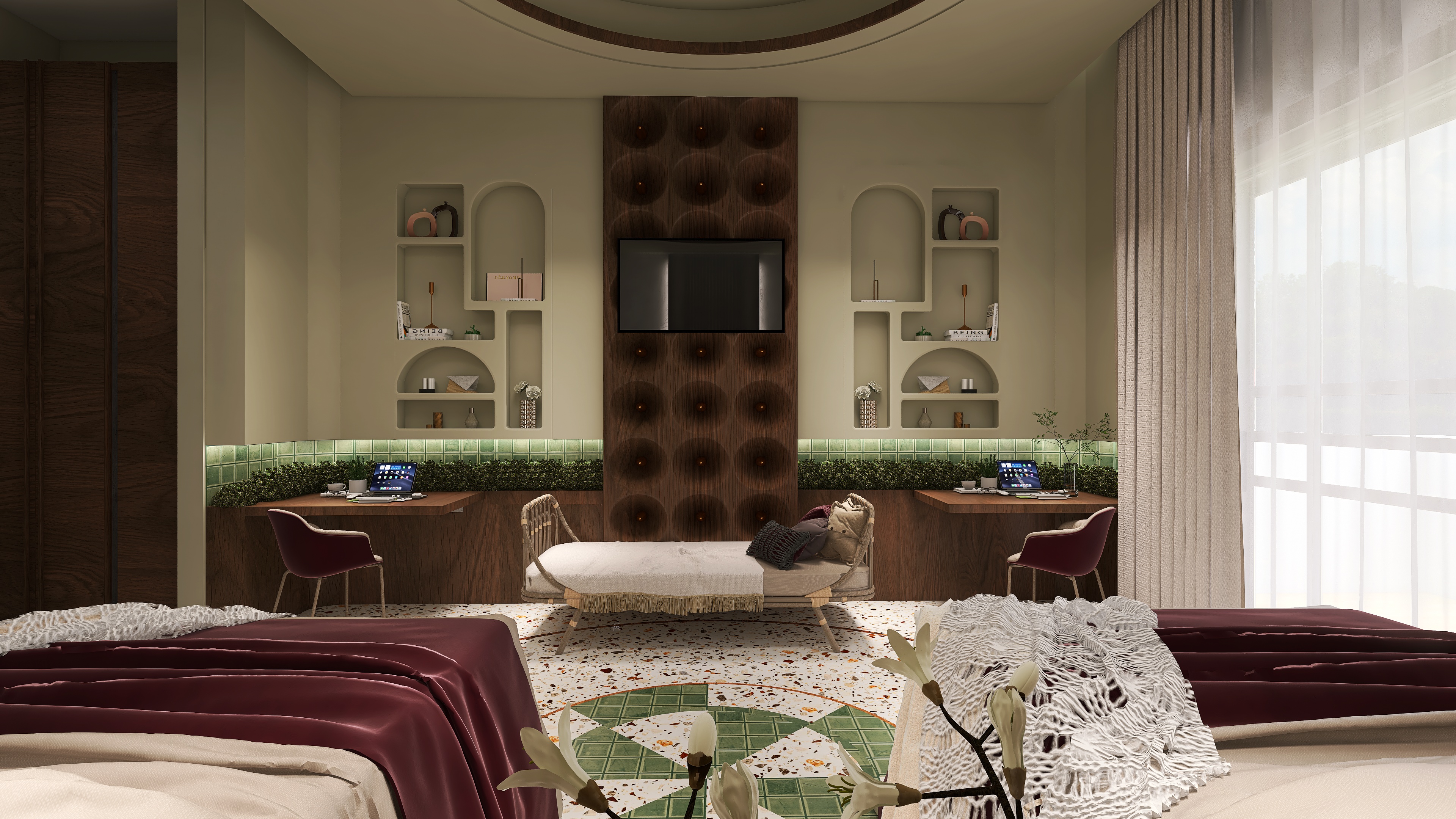 Bir Nub文化与休闲村青年双床套房丨埃及-9