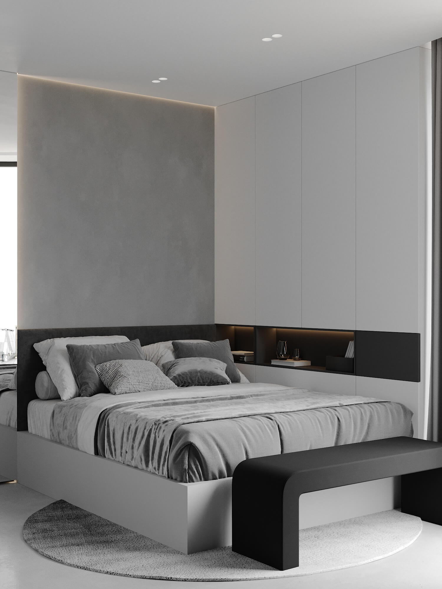 高级灰色系小空间公寓设计 成熟之选，优雅中充满温暖-17