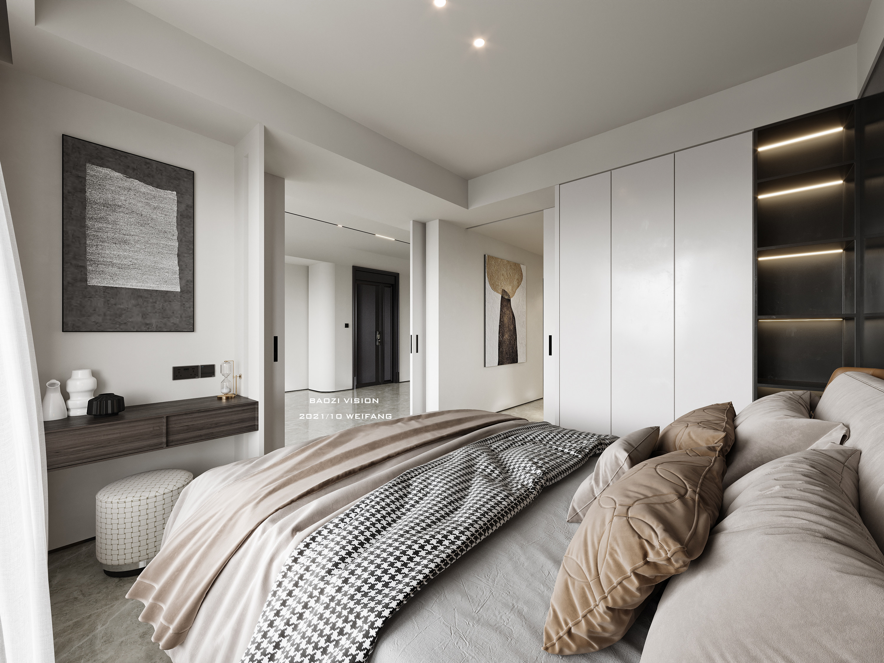 现代黑白灰家居一套-7