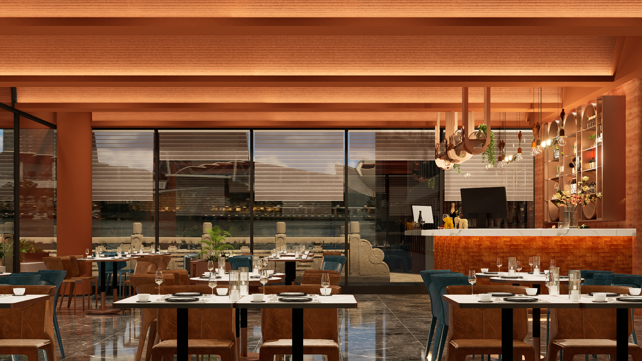 岩彩艺术餐厅餐饮空间设计-6