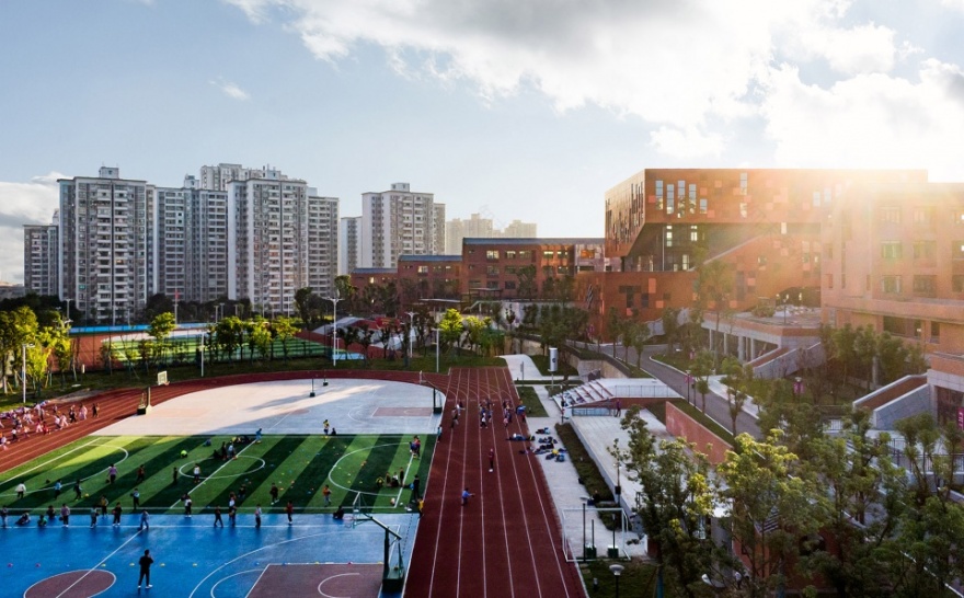 重庆石子山中小学综合体 | 螺旋上升的雕塑感设计-29