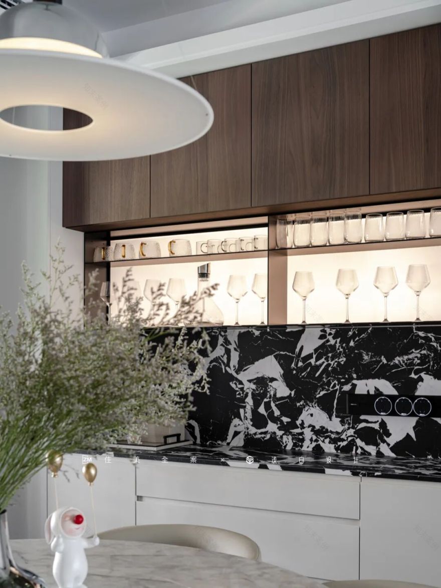 将185㎡精装房雕琢成现代意式质感居所丨住美全案&浅白设计-0