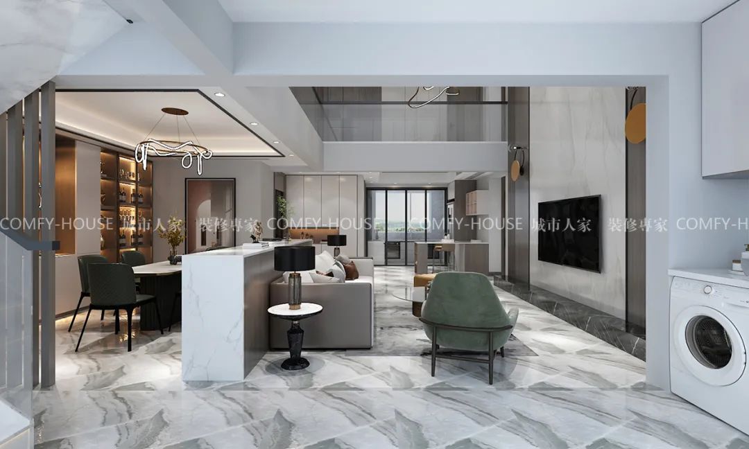 现代轻奢舒适生活空间设计丨城市人家-9