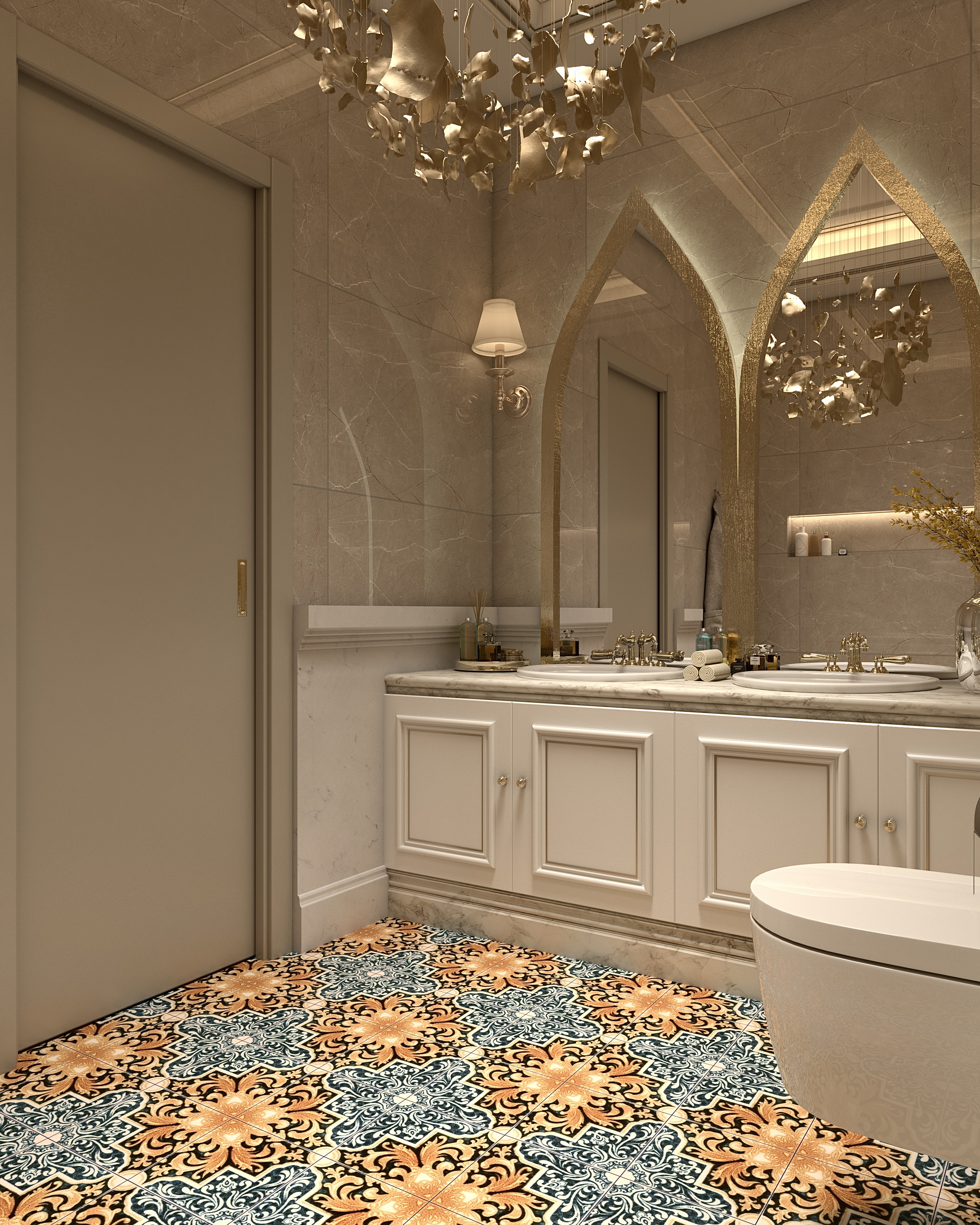 Marrakech-Inspired Villa - Dressing Room & Bathroom-5