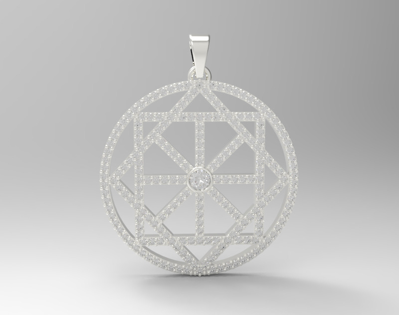 闪耀钻石设计师图案吊坠珠宝数字文件-1