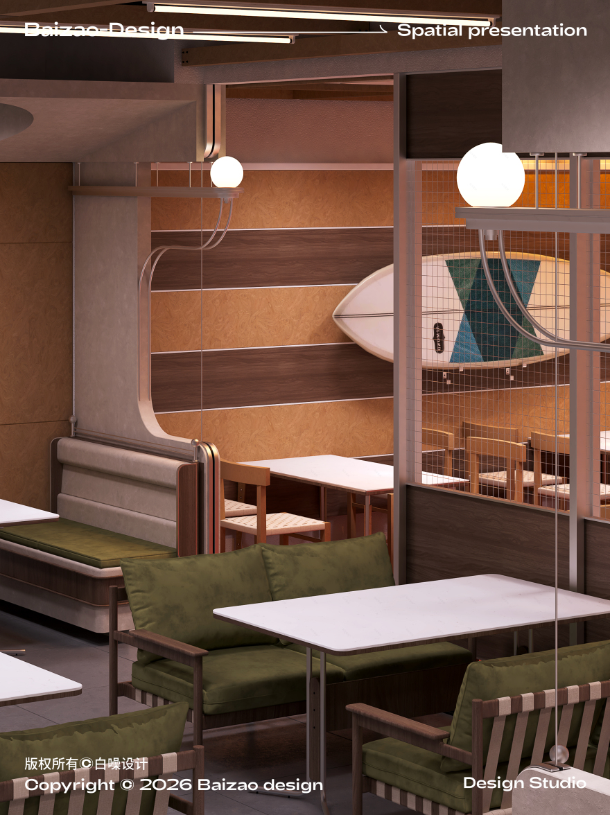 一场关于色彩与光线的构建 韩料店空间设计-12