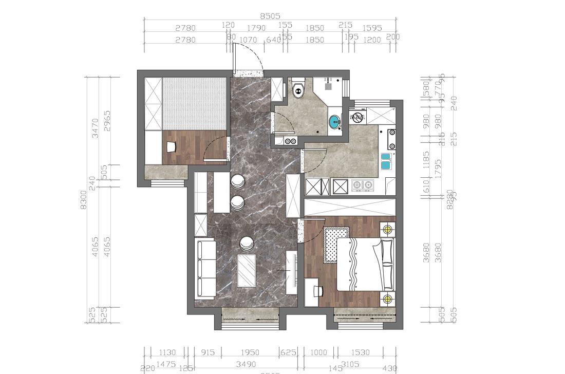 70 平米小户型大改造 · 沙滩风家居设计-0