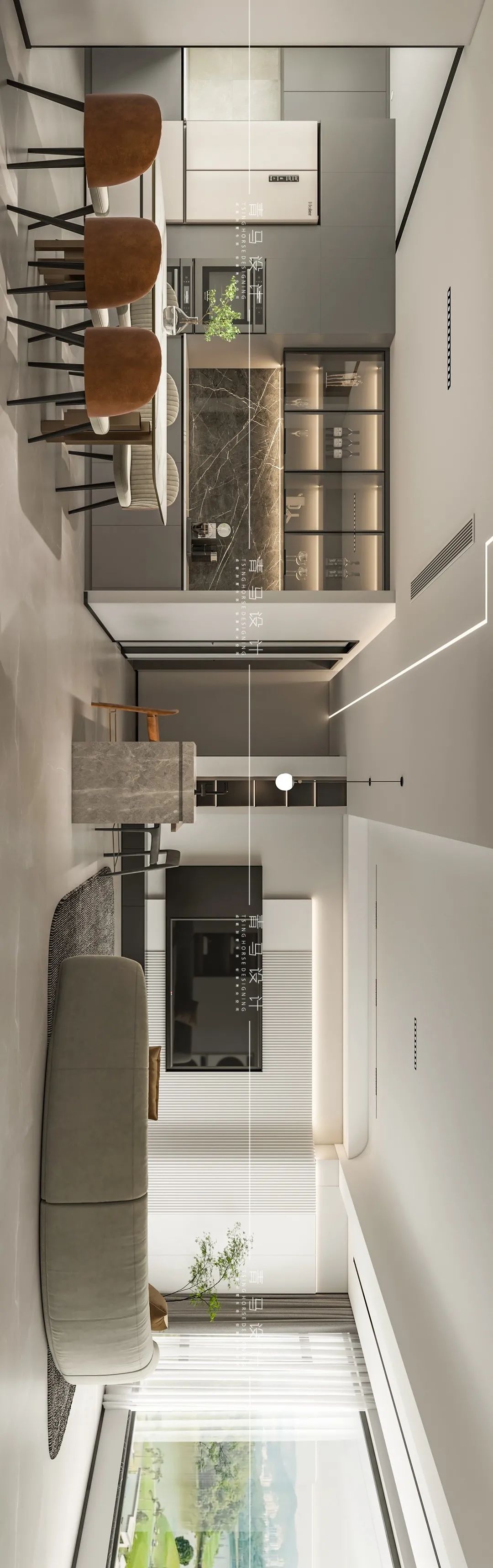 龙湖景粼天序现代简约家居设计丨青马别墅空间设计-42